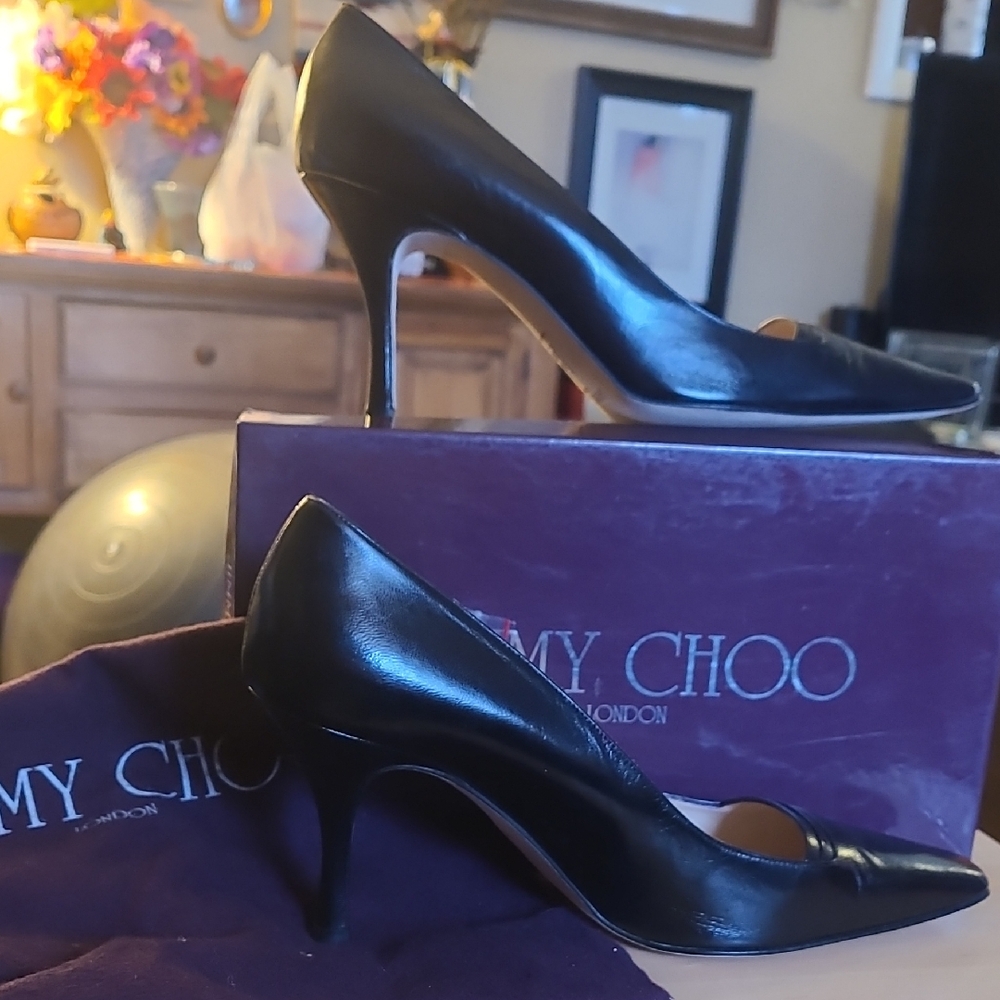 Jimmy Choo Elegant Black Leather Heels